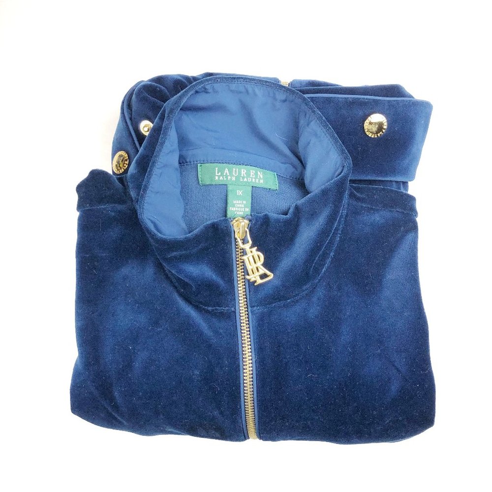 Lauren Ralph Lauren 1X Blue Full-Zip Crew
